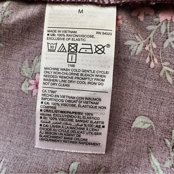 Old Navy Maxi Dress Purple Plum Floral Short Puff Sleeve Shift Dress Medium NEW - Picture 11 of 12